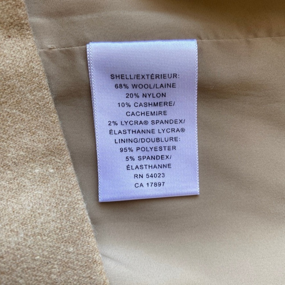 Banana Republic Wool Cashmere Blend Mini Skirt Beige Camel Classic Lined Size 4 - Picture 4 of 6